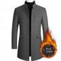 Men Slim Fit Long Sleeve  Blends Coat Jacket Suit Solid Mens Long Woolen Coats