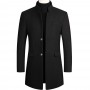 Men Slim Fit Long Sleeve  Blends Coat Jacket Suit Solid Mens Long Woolen Coats