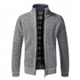 Top Quality  New Men's Jacket Slim Fit Stand Collar Zipper Jacket Men Solid Cotton Thick Warm Sweater