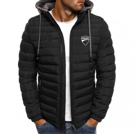 Ducati Printed  Jacket Men Long Sleeve Outerwear Clothing Warm Male Coats Quilted Padded Thick Parka Slim Fit Wind Breaker