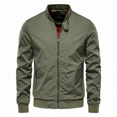 Jacket Men Casual Stand Collar Bomber