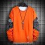 Men Harajuku Hoodie Casual Hip Hop Sweatshirt Stitching Print Hoodie Male O-Neck Fashion Mens Clothing Multi Color New Mens Top