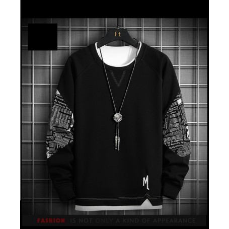 Men Harajuku Hoodie Casual Hip Hop Sweatshirt Stitching Print Hoodie Male O-Neck Fashion Mens Clothing Multi Color New Mens Top