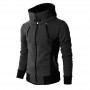 Zipper Men Jackets  Casual Fleece Coats Bomber Jacket Scarf Collar Fashion Hooded Male Outwear Slim Fit Hoody