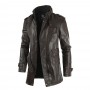 High Quality Jacket Men's Street Windbreaker Coat Men Leather Clothing Thick Jacket Fleece Men Casual Jacket PU