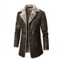High Quality Jacket Men's Street Windbreaker Coat Men Leather Clothing Thick Jacket Fleece Men Casual Jacket PU