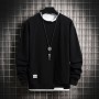 New Fashion Men's Solid Color Casual Sweatshirts Long Sleeve O-Neck Loose Style Male Sweatshirts