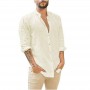 New Hot Sale Men's Cotton Linen Long-Sleeved Shirts Summer Solid Color /Plus Size
