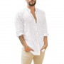 New Hot Sale Men's Cotton Linen Long-Sleeved Shirts Summer Solid Color /Plus Size