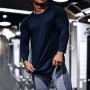 New Long Sleeve Shirts for Men Bodybuilding Workout Gym Fitness Training Shirts Casual sports jogging shirt