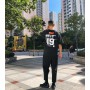 Casual Cotton Printed t shirt Men Gym Fitness Short sleeve Loose T-shirt Male Workout Black Tees Tops Plus size Summer Clothes