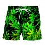 Leaves 3D Printing Men Women Holiday Beach Shorts Funny Green grass Board Shorts Cool Swimming Trunks Size S-6XL