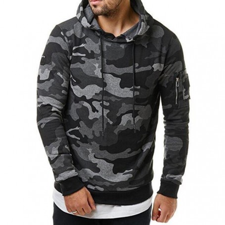 Men's Camouflage Hoodies Sweatshirts Zipper Hoodie Men Sweatshirt Solid Color Man Hoody Sweatshirts For Male