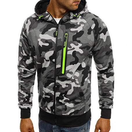 Men's Camouflage Jackets Hooded Coats Casual Zipper