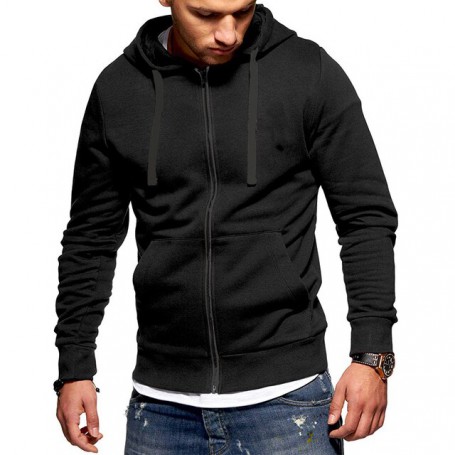 Men's Hooded Jacket Outerwear Plain Color