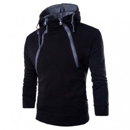 Men's Hoodies Sweatshirts Zipper Hoodie Men Sweatshirt Solid Color