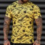 New Men's Clothing Gym Clothing Men Workout T Shirt Crew Neck Short Sleeve Tops & Tees T-Shirts Hip Hop Japanese Fashion Clothes