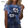 T SHIRT Sexy Fashion Ladies T-shirt  New  Loose Women's Floral Print XL Top 3D Printed Abstract Pattern Lovely