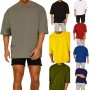 Men Sports Running Solid Colour Cotton T-Shirts Oversize Loose Fit Gym Fitness Bodybuilding Workout Short sleeve T-shirt