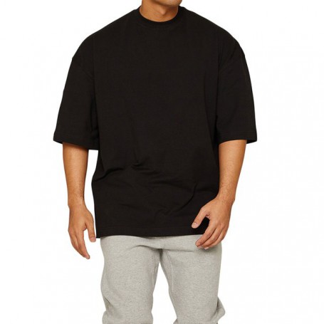 Men Sports Running Solid Colour Cotton T-Shirts Oversize Loose Fit Gym Fitness Bodybuilding Workout Short sleeve T-shirt