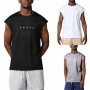 Douhoow Men Quick-Dry Tank Tops Summer Sports Fitness Vest Sleeveless Wide-Shoulder Letter Print Round Neck Workout Muscle Tops