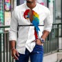 Men Ink Paint Turn Down Collar Long Sleeve Oversized Shirt Slim Top Mens Fashion Casual Streetwear Shirts Tops