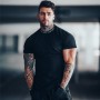 Casual T-shirt Men Short Sleeve Cotton T-shirt Casual Slim T Shirt Male Fitness Round neck Workout Tee Tops Clothing