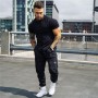 Casual T-shirt Men Short Sleeve Cotton T-shirt Casual Slim T Shirt Male Fitness Round neck Workout Tee Tops Clothing