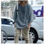 Loose Shirts Men r Solid Men's Tees Three Quarter Sleeves Pullovers Male Casual New Fashion Style For Cool Man