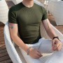 Men's short-sleeved T-shirt new men's fashion casual breathable solid color round neck muscle brothers Golf T-shirt