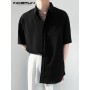Men Casual Shirt Lapel Short Sleeve Streetwear 2022 Button Fashion Men Clothing Solid Color Summer Korean Shirts S-3XL 7