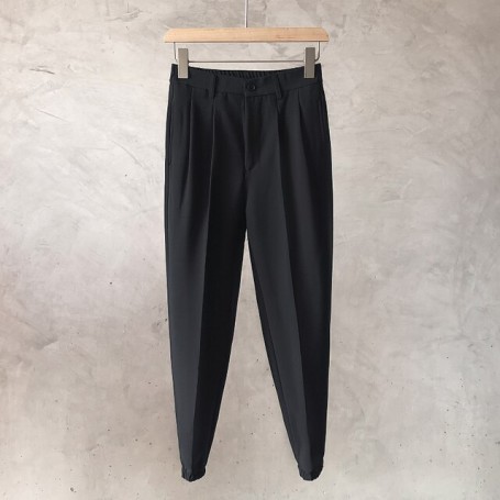 Thin Breathable New Elastic Waist Men's Business Dress Slim Fit Office Harem pants Casual Suit Pants Male Brand Clothing