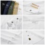Military Shirt Men's Shirts Casual Style Clothing Cotton Long Sleeve Retro Vintage 6XL Embroidery Plus Size White Drop Shipping
