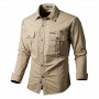 Men's Army Tactical Military Shirts Long Sleeve Mens Soldiers Combat Shirts Slim Fit Single Breasted Breathable Cotton Tops 6XL