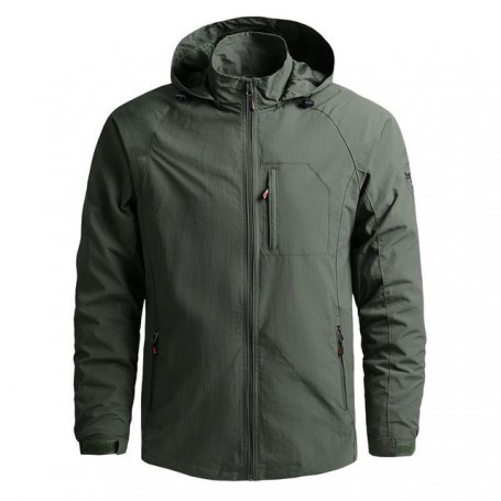 Men's Outdoor Hiking Jackets Waterproof Hooded Windbreaker Coat Male 2022 Spring New Casual Zipper Tactics Military Jackets Men