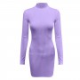 Ribbed Knitted Bodycon Sweater Dress Women Sexy Solid Long Sleeve Dresses