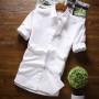 Non-iron Elasticity Easy To Take Care Business Soft Cozy No Pockets Work Shirt Short Sleeve Shirt Men Slim Fit