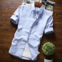 Non-iron Elasticity Easy To Take Care Business Soft Cozy No Pockets Work Shirt Short Sleeve Shirt Men Slim Fit