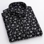 floral men's shirt printing thin section young and middle-aged 100% cotton Hawaiian lapel fit men's short-sleeved shirt