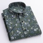 floral men's shirt printing thin section young and middle-aged 100% cotton Hawaiian lapel fit men's short-sleeved shirt