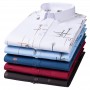 The new four seasons men's shirt bronzing free ironing anti-wrinkle business casual printing long-sleeved fitted men's shirt