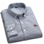 Longsleeve Shirt for Men 100% Pure Cotton Oxford Plaid Striped Shirt Tops Casual Slim Fit Shirt Men Korean Clothes Streetwear