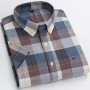 Men Shirt 100% Cotton Oxford Striped Shirt Plaid Shirt 7XL Casual Mens Button Up Shirt Men Shirt Short Sleeve Slim Fit Shirt Men