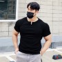 Men Gyms V-neck Cotton Short Sleeve T Shirt Fitness Bodybuilding Shirts running Fashion Male Clothing Brand Tee Tops