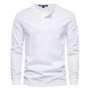 Men Casual Shirts Henry Collar Long Sleeve Shirts Men Spring Autumn Casual Tops Pure Cotton Men Comfort Soft Shirts Casual