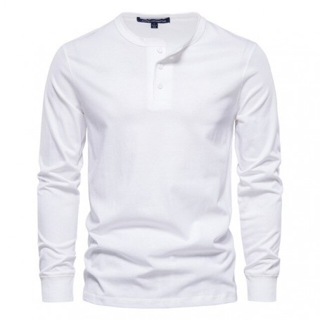 Men Casual Shirts Henry Collar Long Sleeve Shirts Men Spring Autumn Casual Tops Pure Cotton Men Comfort Soft Shirts Casual
