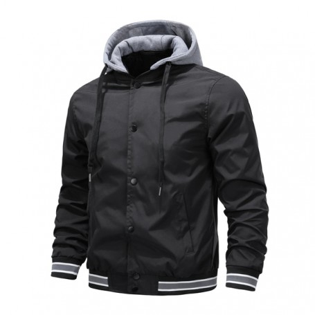 Casual Waterproof Loose Military Jacket Men's Jackets Coats Autumn Men Outerwear Casual Bomber Hooded Jacket Hip Hop Pilot Coat