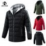 Mens Long Hooded Warm Cotton Coat Men Clothing Casual Windproof Thicken Parka Fashion Stripe Jackets
