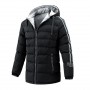 Mens Long Hooded Warm Cotton Coat Men Clothing Casual Windproof Thicken Parka Fashion Stripe Jackets