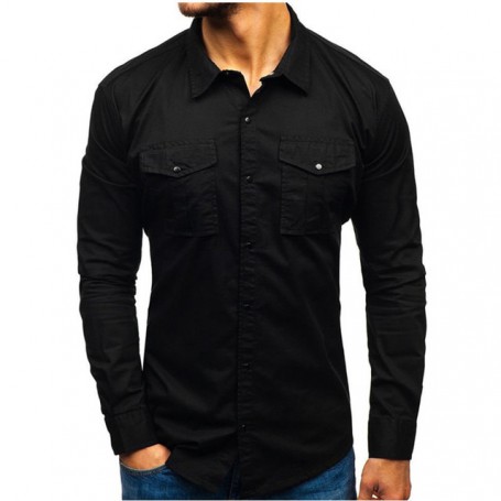 New basis Military Tactical Shirts Men Solid Long Sleeve Casual Dress Shirts Male Cargo Work Shirts Male Tops